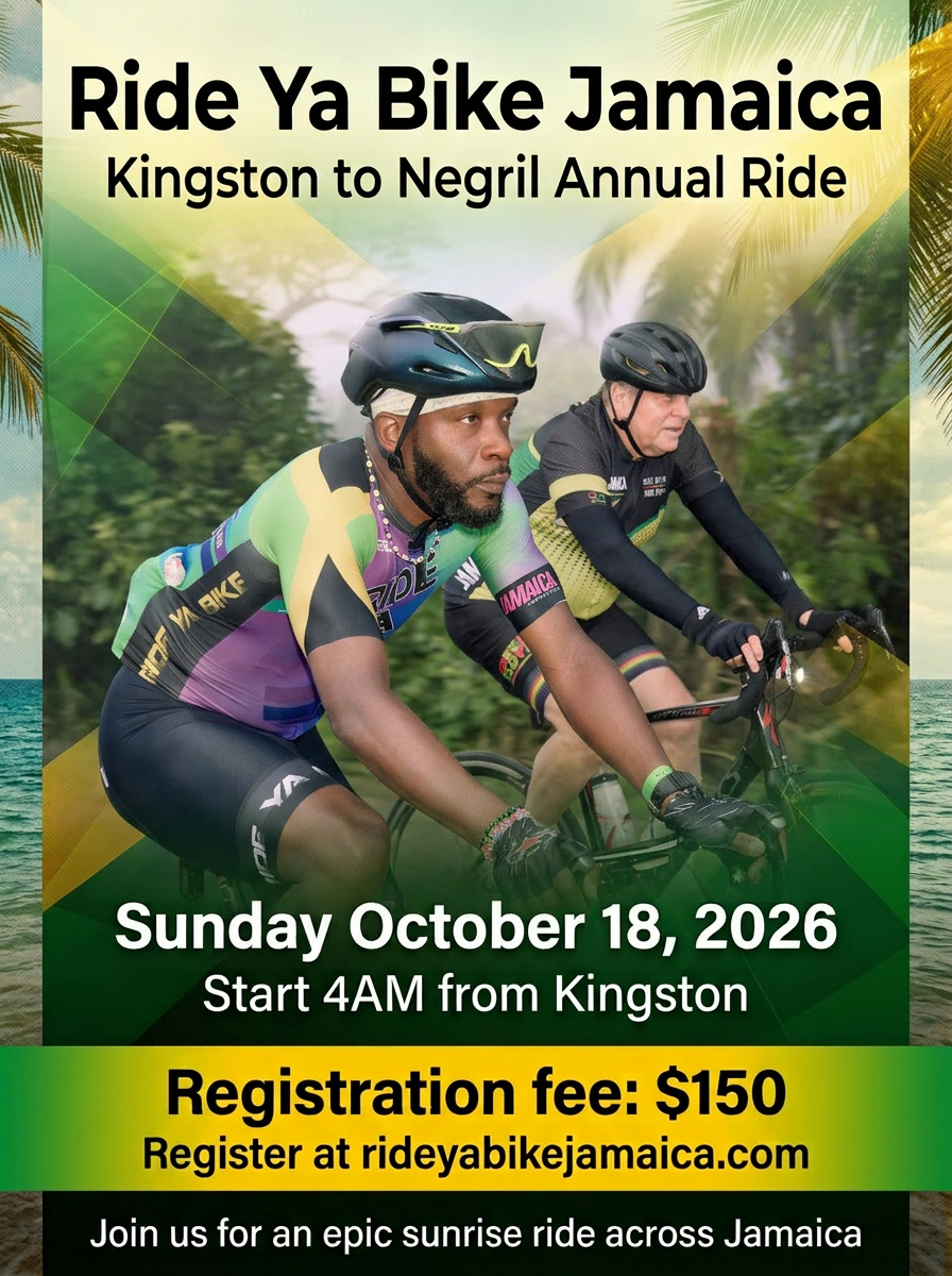 Ride Ya Bike Jamaica 2026 Ride promotional poster